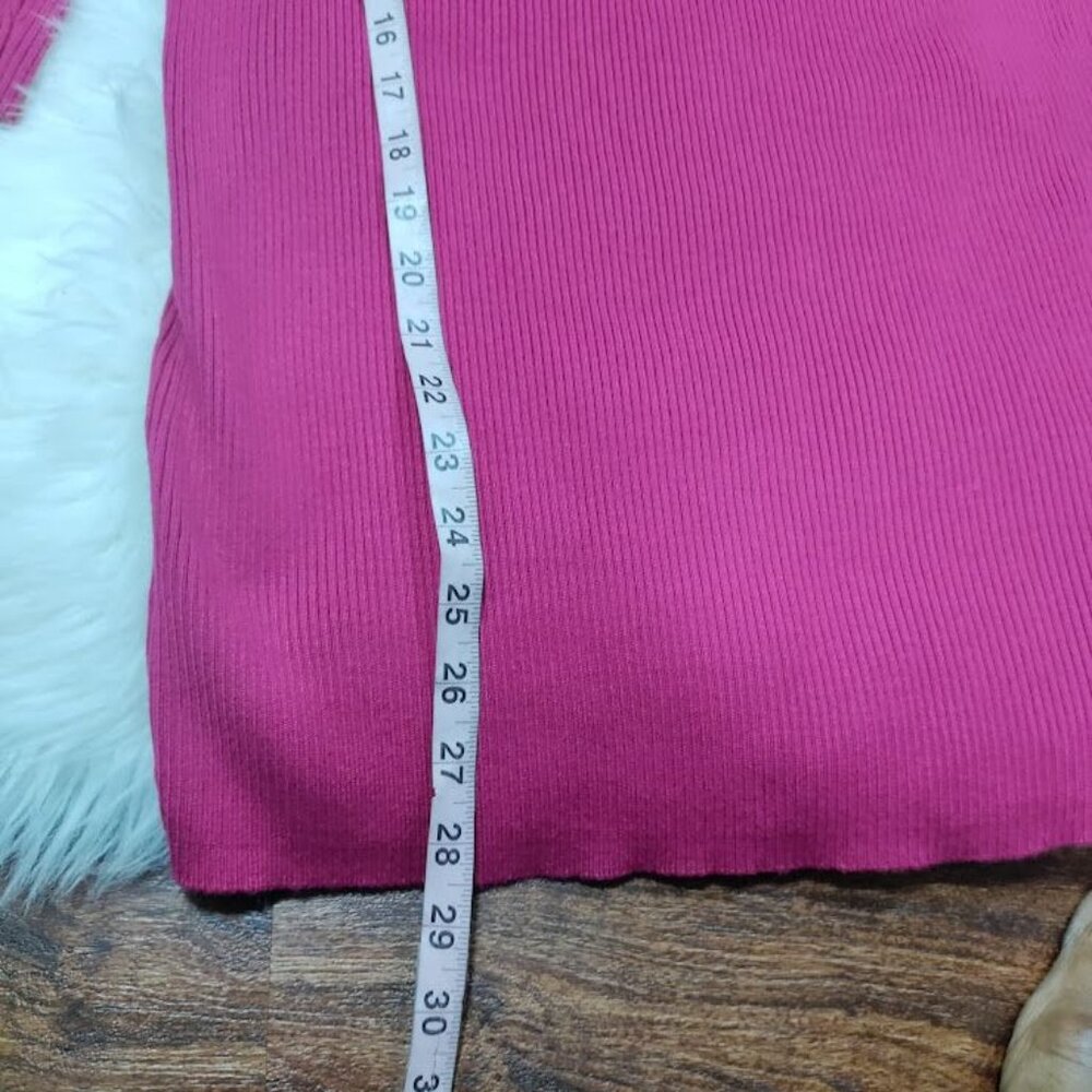 Bar III Womens Fuchsia Ribbed Knit Cutout Sweater Dress XXL - Picture 9 of 9